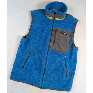 Patagonia Classic Retro X‎ Vest Mens Small Blue High Pile Full Zip Outdoor